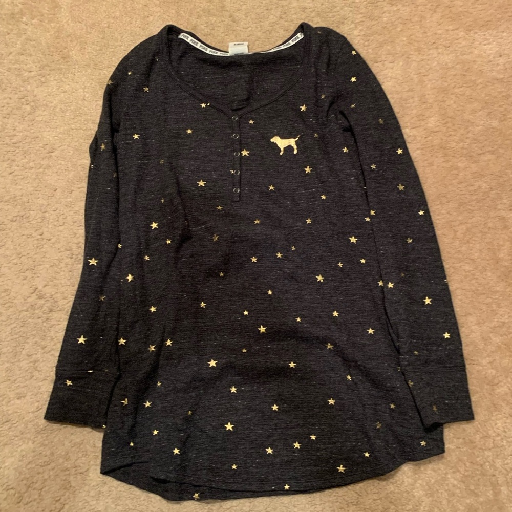 Victoria’s Secret Pink Henley Sleep Shirt in Size Medium